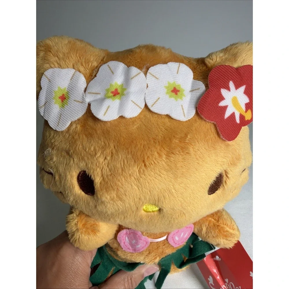 Hello Kitty Hula Plush Doll Hawaiian Luau Tropical Skirt Flower Crown 8